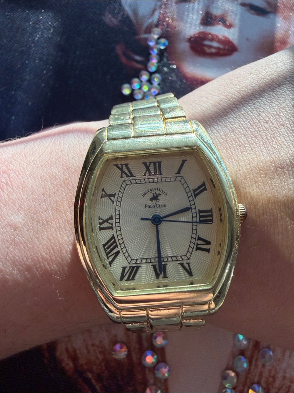 Beverly Hills Polo Club Gold-Tone Dress Watch with Roman Dial